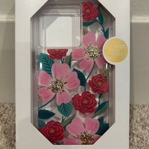 NWT - Rifle Paper Company Pink and Red Roses iPhone 14 Pro Cell Phone